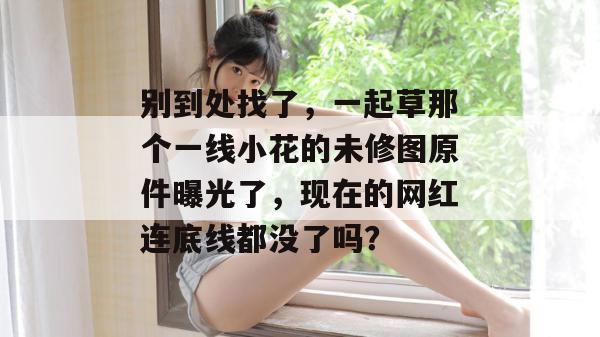 别到处找了,一起草那个一线小花的未修图原件曝光了,现在的网红连底线都没了吗?